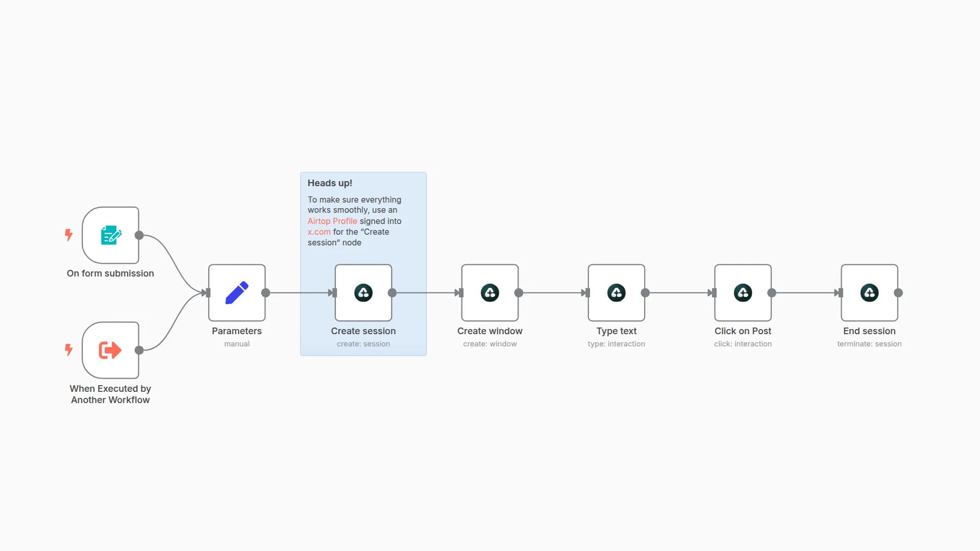 Post on X using Airtop and automate content pipelines
