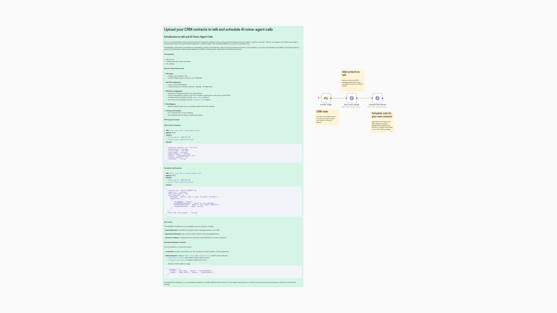 Connect Airtable Contacts to telli for Automated AI Voice Call Scheduling