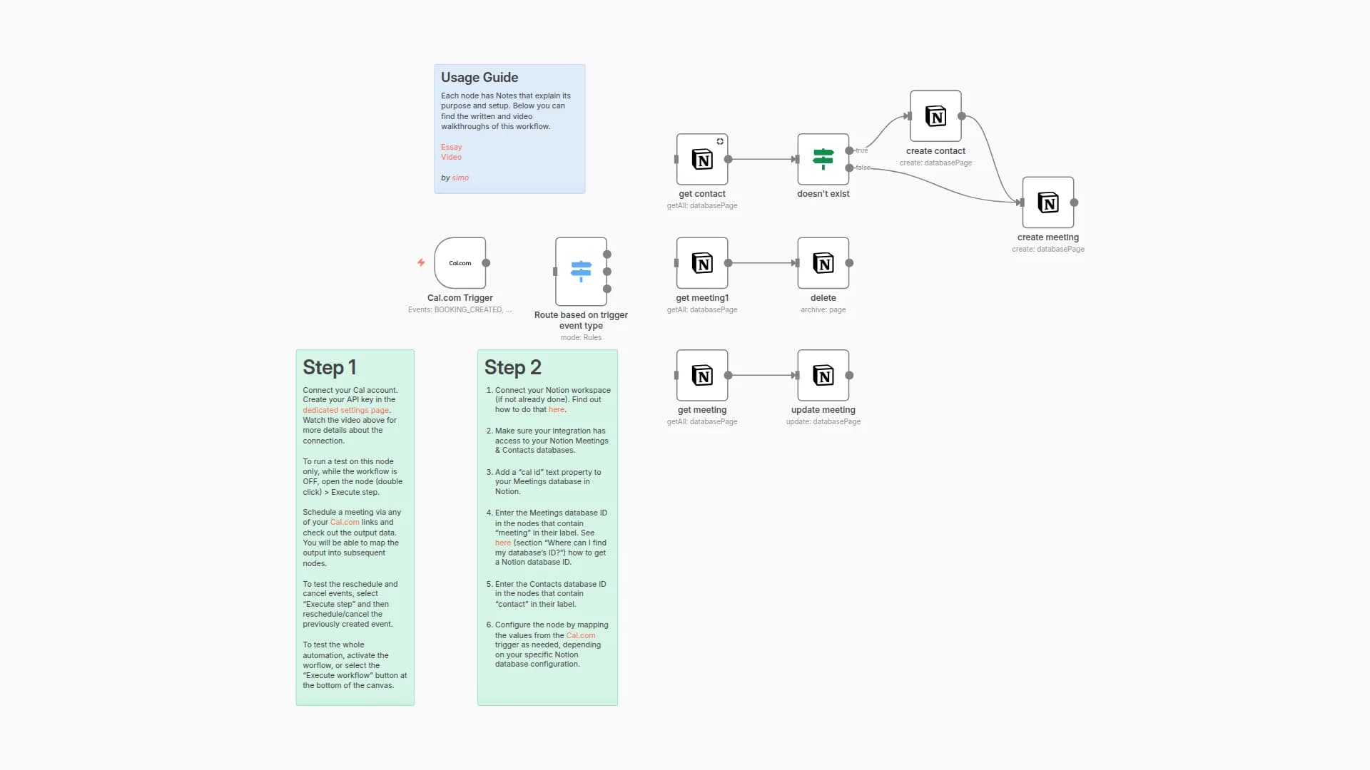 Sync Cal.com Meeting Bookings to Notion with Contact Management