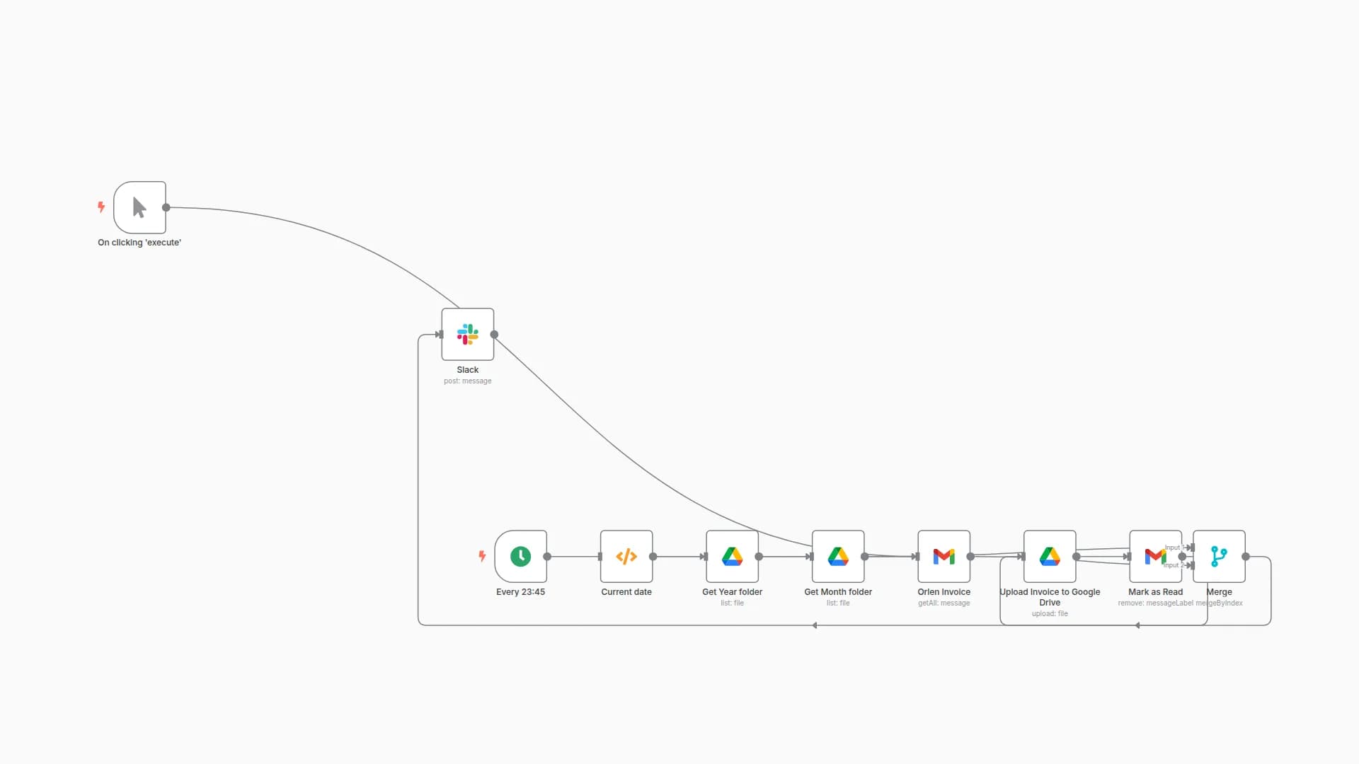 Upload invoices from Gmail to Google Drive