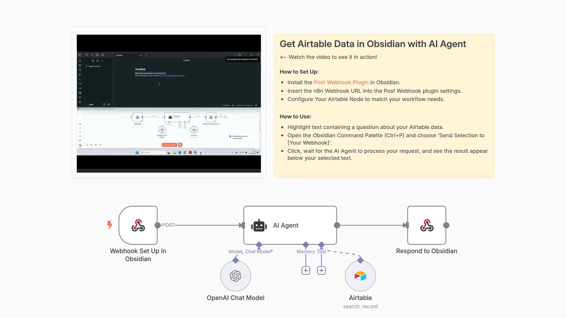 Get Airtable data via AI and Obsidian Notes