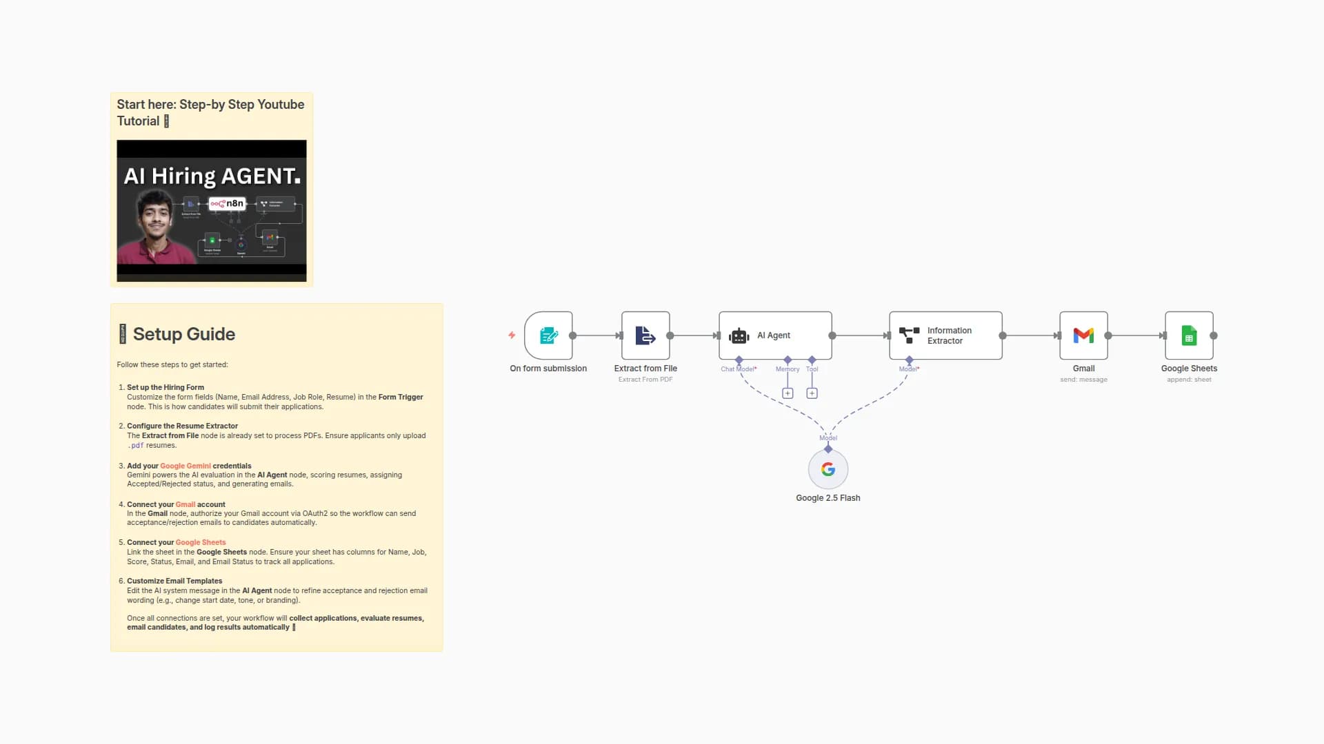 Automated Resume Screening & Response System with Gemini AI, Gmail and Sheets