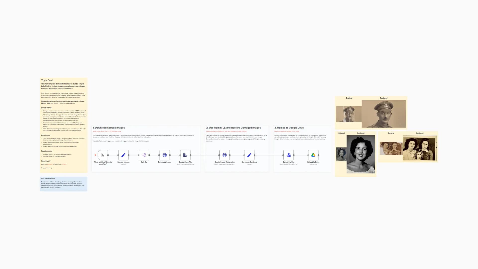 Build an Image Restoration Service with n8n & Gemini AI Image Editing