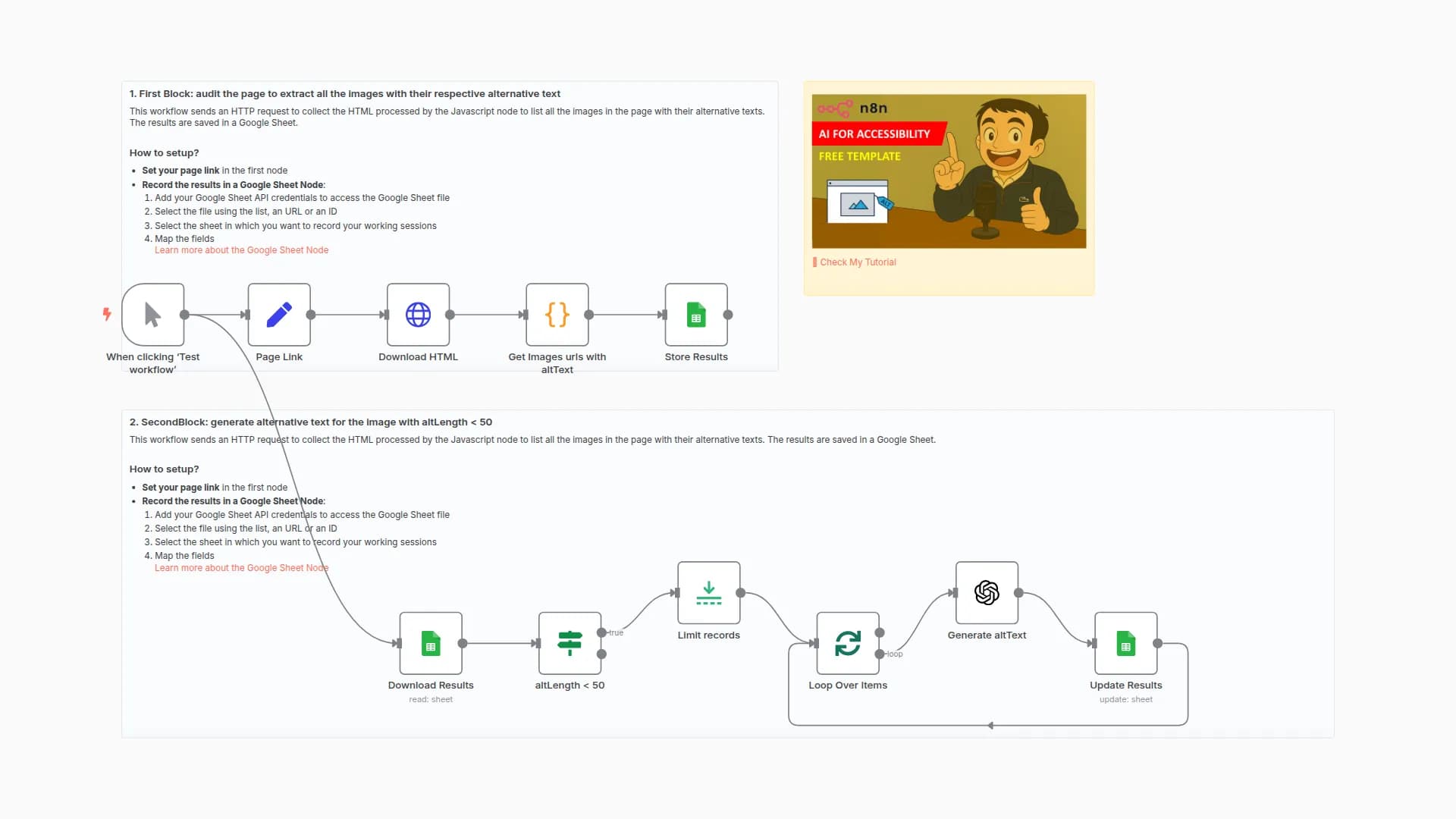 🧑‍🦯Improve your Website Accessibility with GPT-4o and Google Sheet