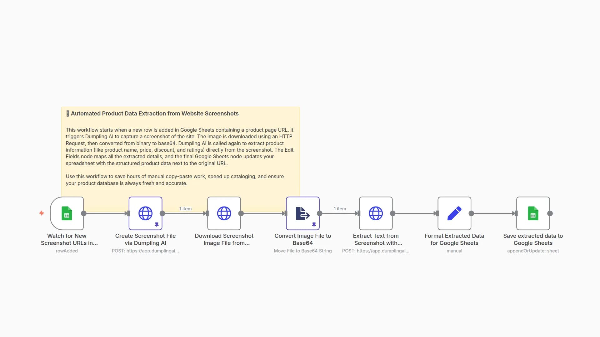 Extract Product Info from Website Screenshots with Dumpling AI + Sheets