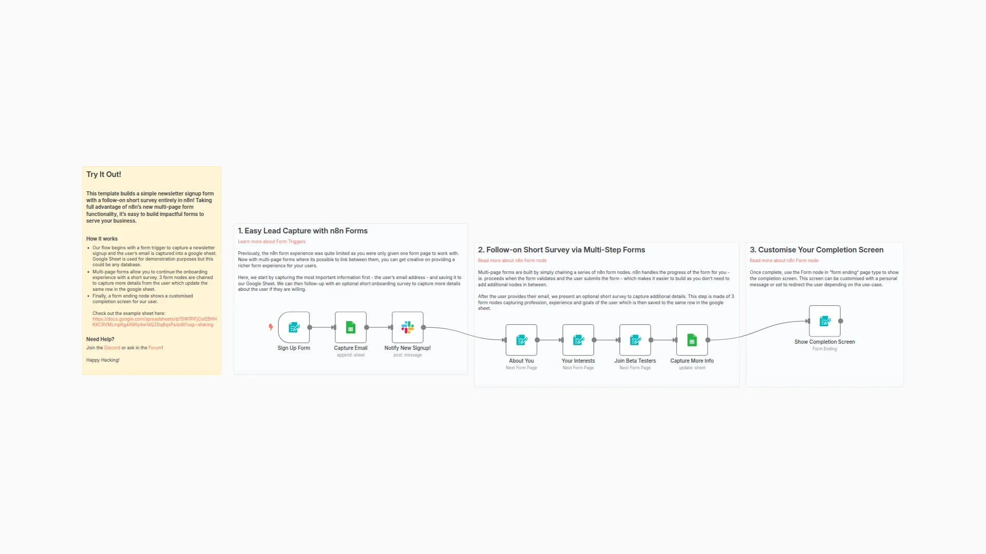 Simple Lead Capture and Follow-on with n8n Multi-Forms