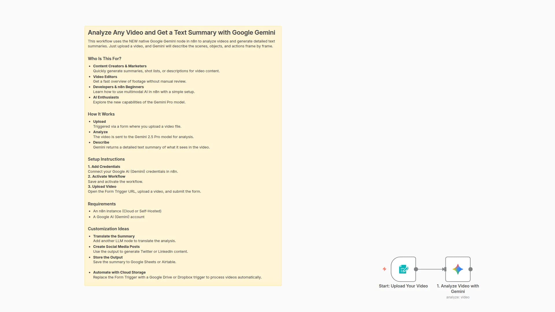 Analyze Any Video and Generate Text Summaries with Google Gemini 2.5 Pro