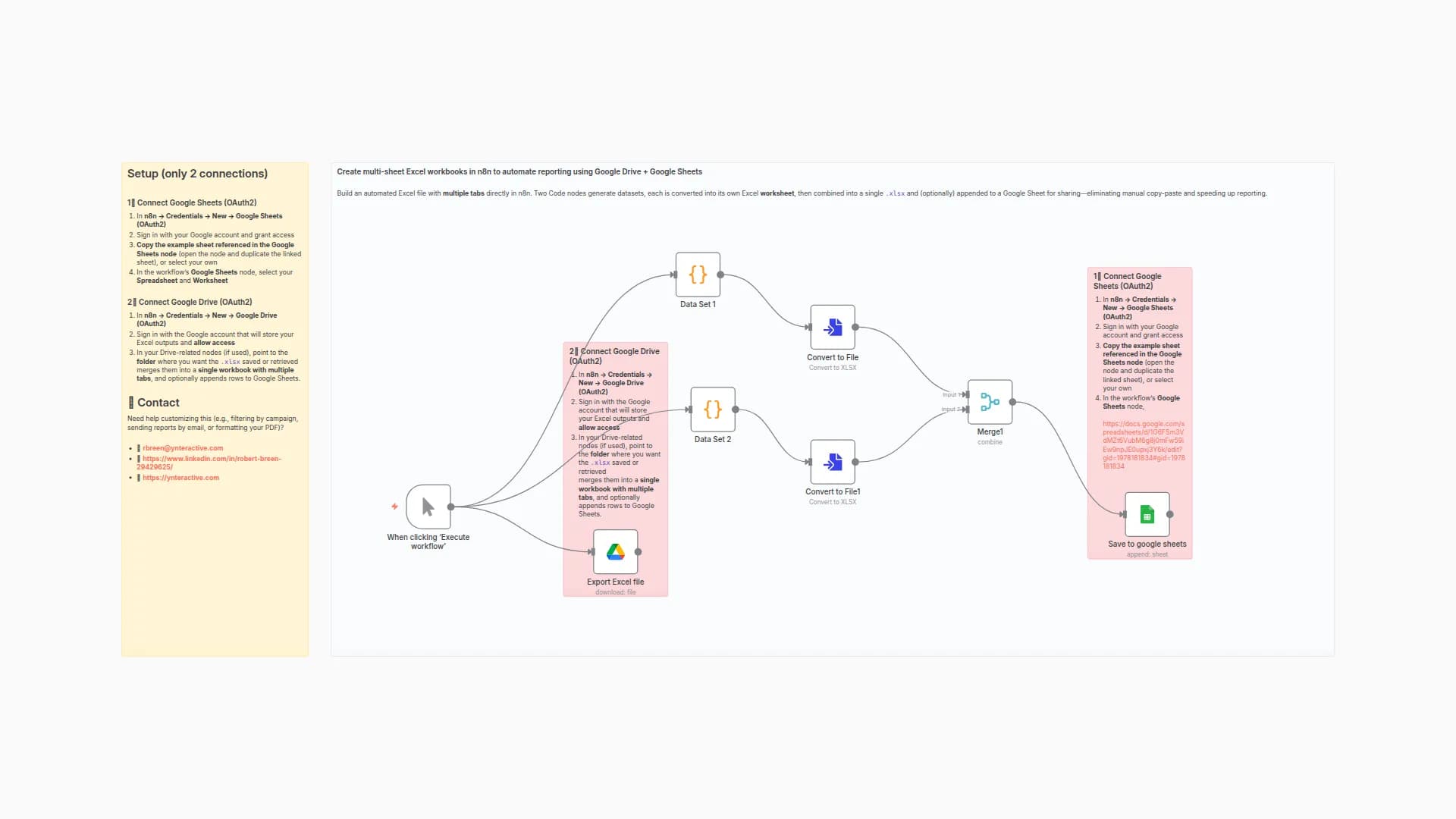 Create Multi-Sheet Excel Workbooks by Merging Datasets with Google Drive & Sheets