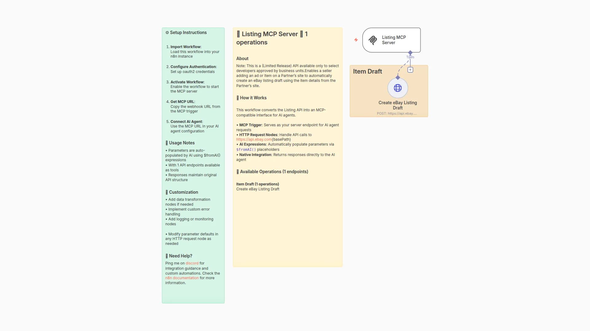 Create eBay Listing Drafts with AI Agents via MCP Server