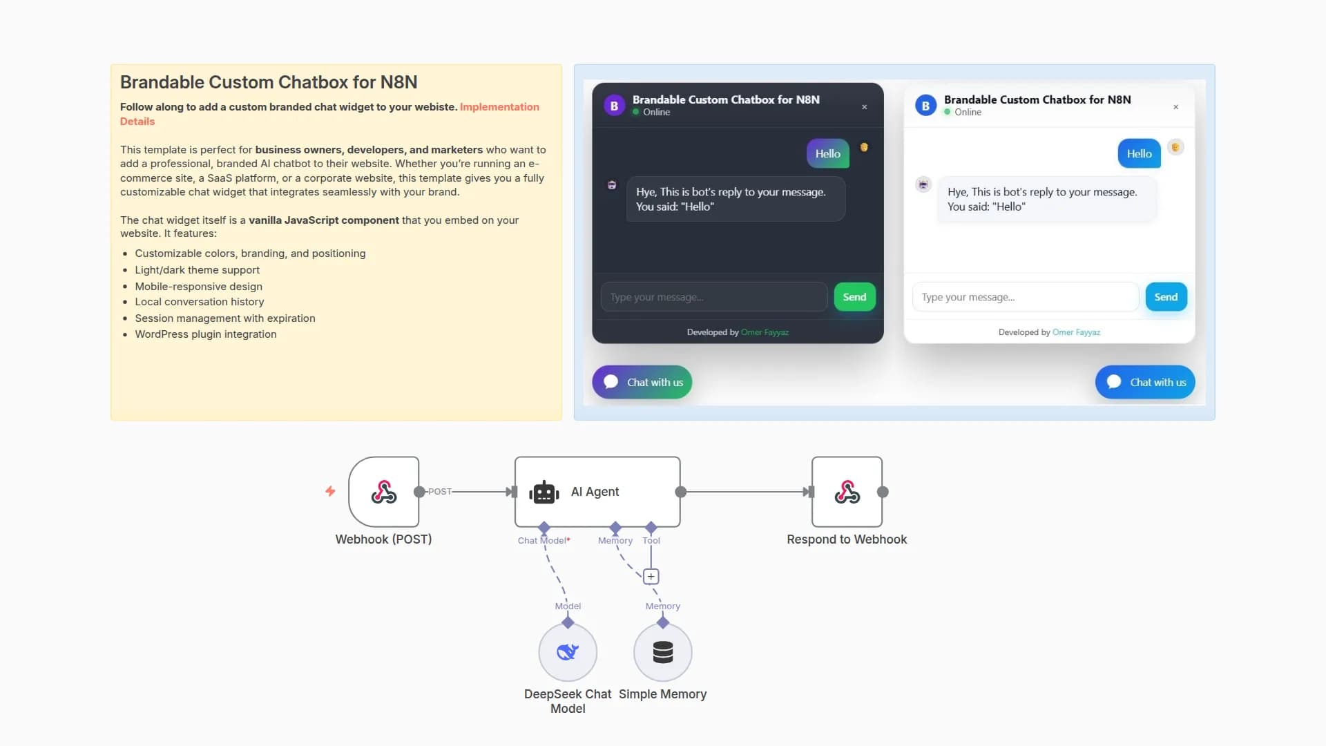 Deploy AI-Powered Website Chatbot with DeepSeek and Custom Branding