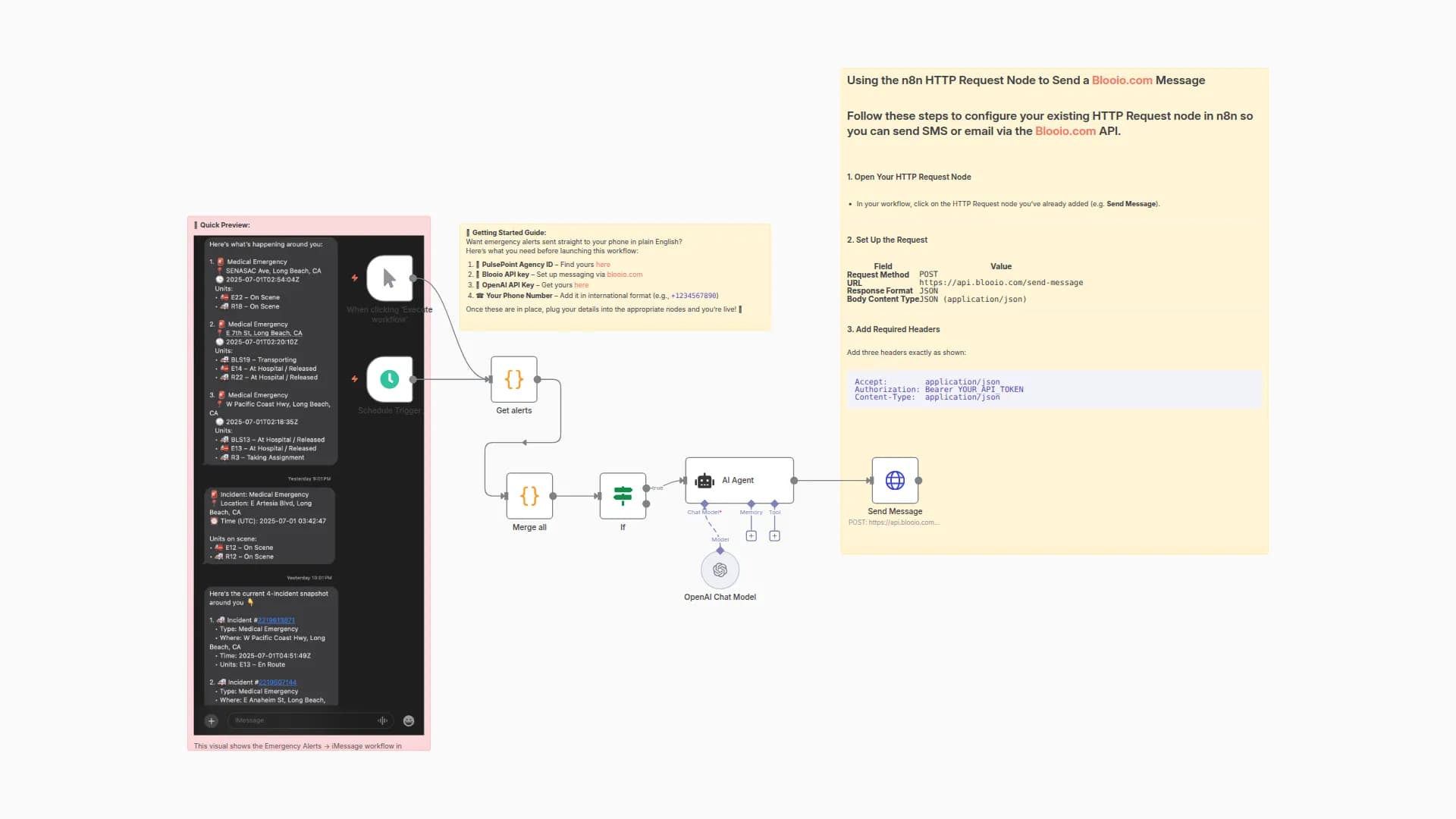 Real-time PulsePoint Emergency Alerts to iMessage with AI Summaries