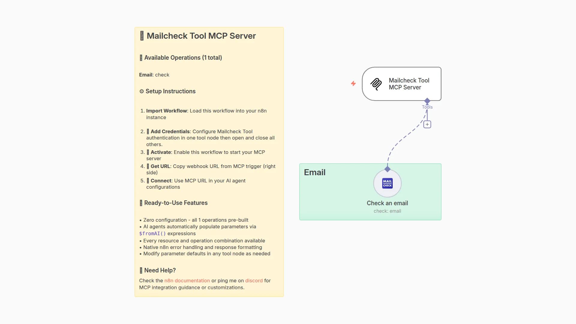Check Email via AI agent with Mailcheck Tool MCP Server