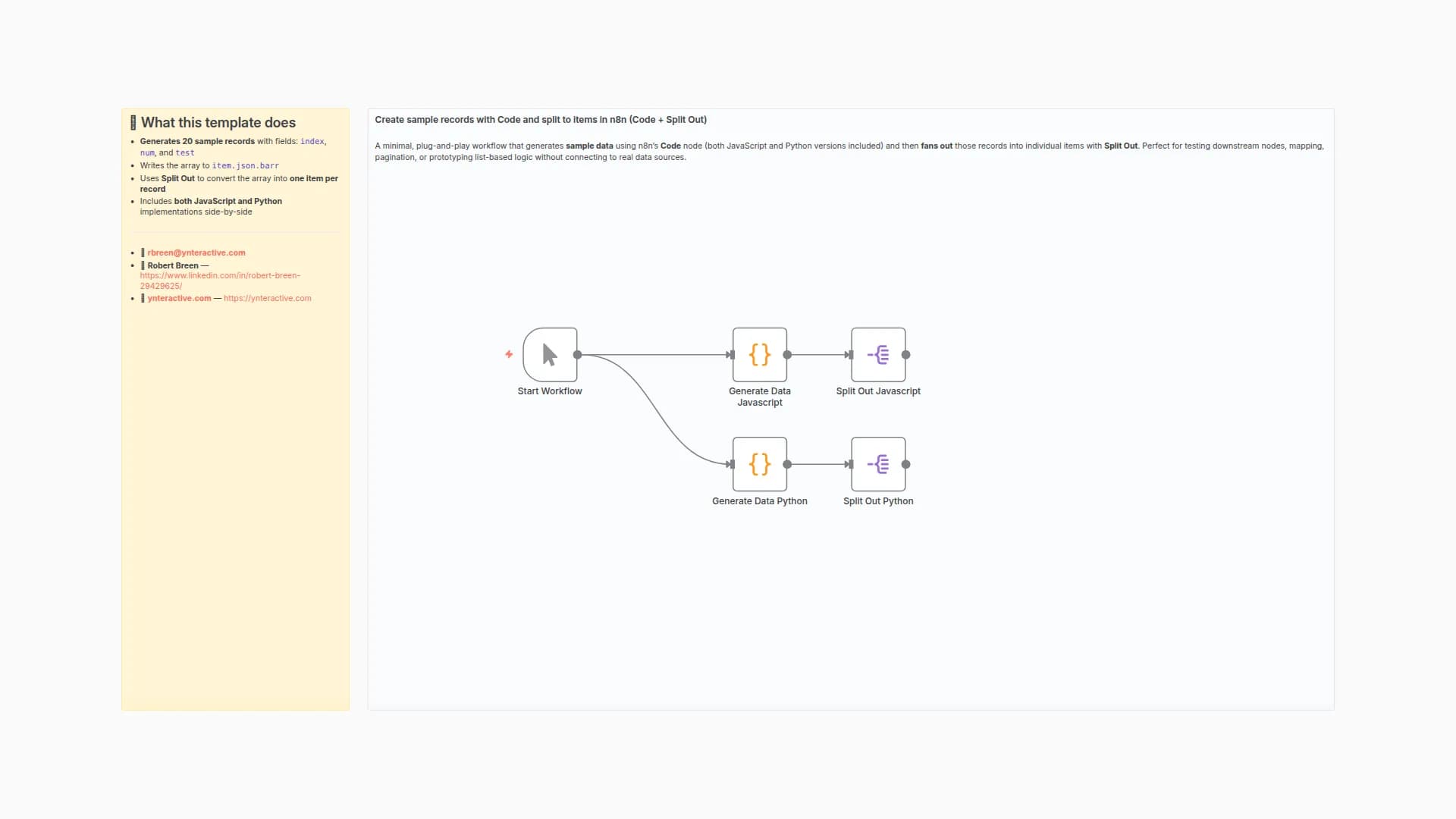 Generate and Split Sample Data Records using JavaScript and Python