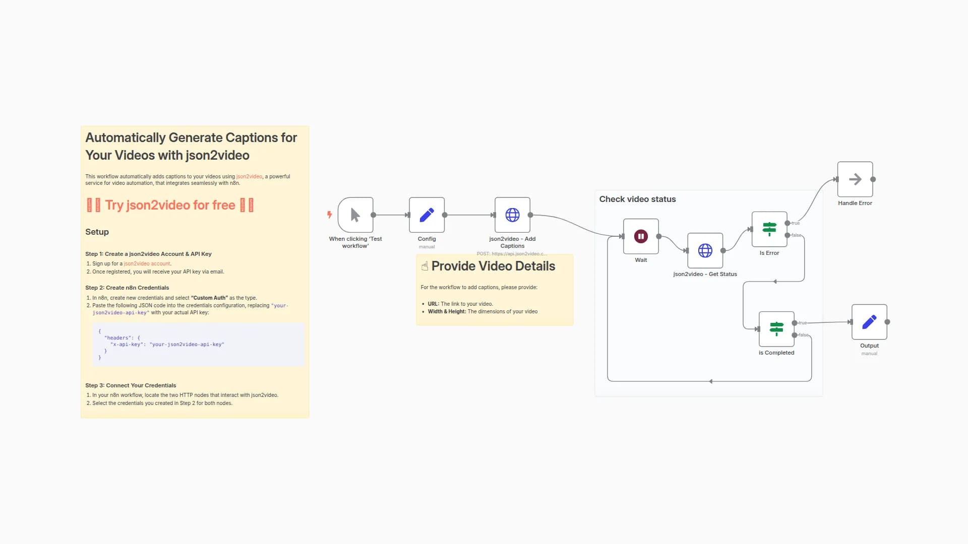 Automatically Generate Burn-in Video Captions with json2video